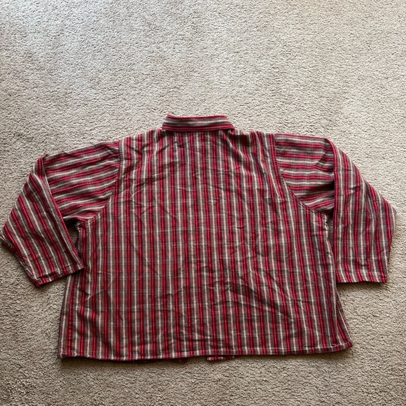 90s Vintage Red Plaid Heavyweight Cotton Overshirt Jqcket Plus 26 4X CST Sport - Picture 3 of 6